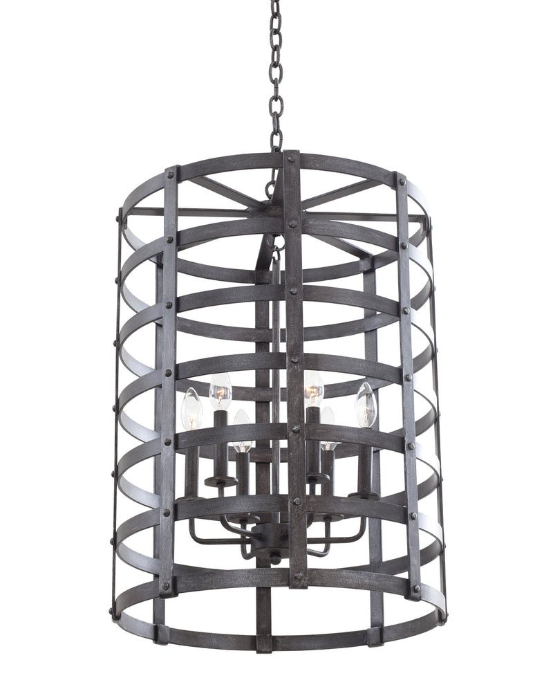 Kalco 7404VI Six Light Lantern, Vintage Iron