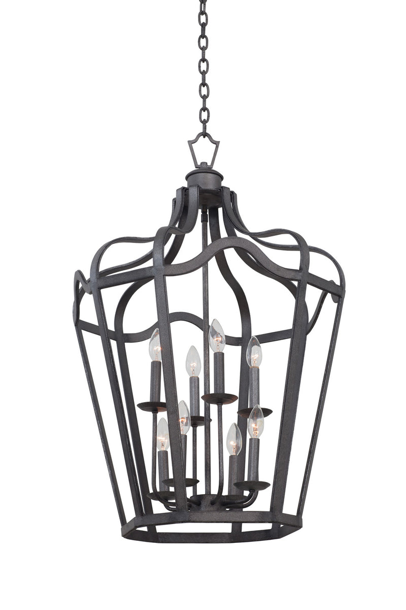 Kalco 7415CL Eight Light Lantern, Charcoal