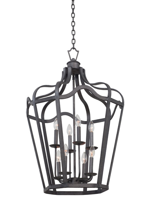 Kalco 7415CL Eight Light Lantern, Charcoal