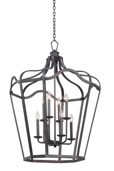 Kalco 7416CL Eight Light Lantern, Charcoal