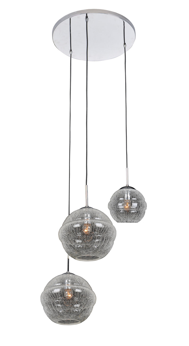 Kalco 7577CH Three Light Foyer Pendant, Chrome