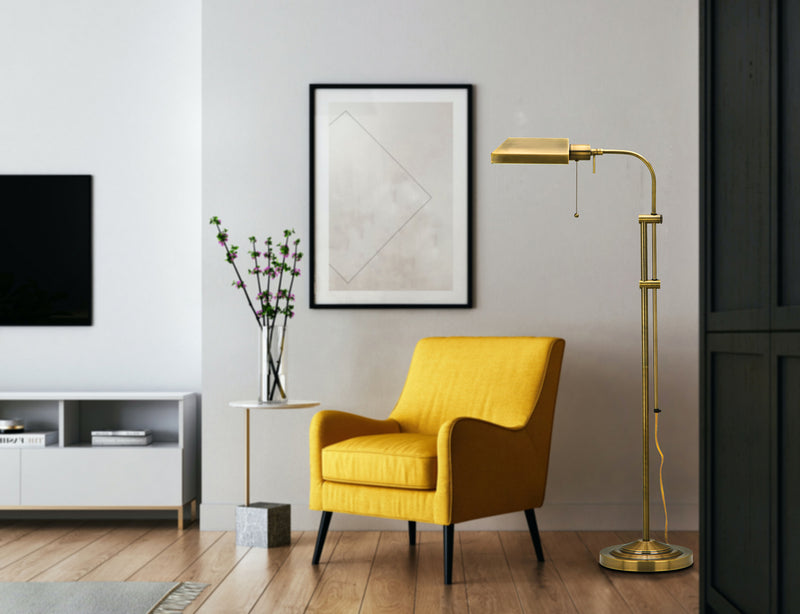 Cal Lighting BO-117FL-AB One Light Floor Lamp, Antique Brass