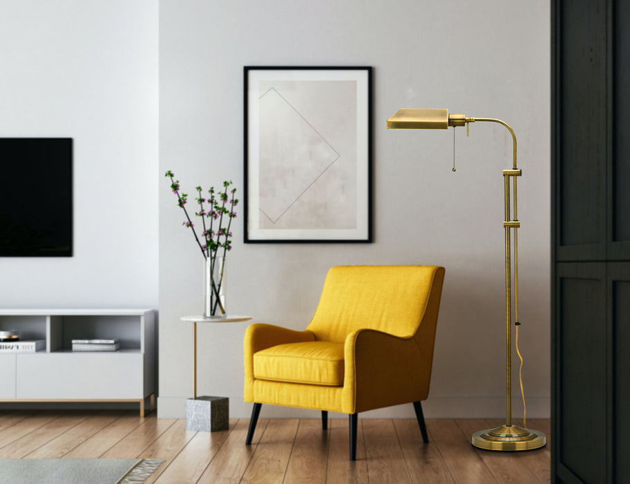 Cal Lighting BO-117FL-AB One Light Floor Lamp, Antique Brass