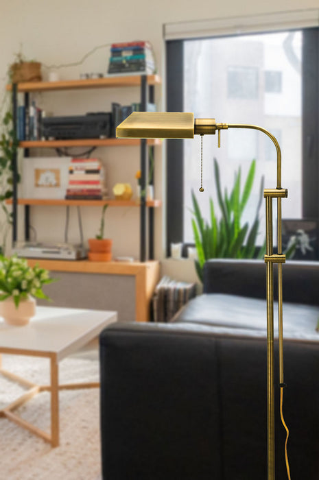 Cal Lighting BO-117FL-AB One Light Floor Lamp, Antique Brass