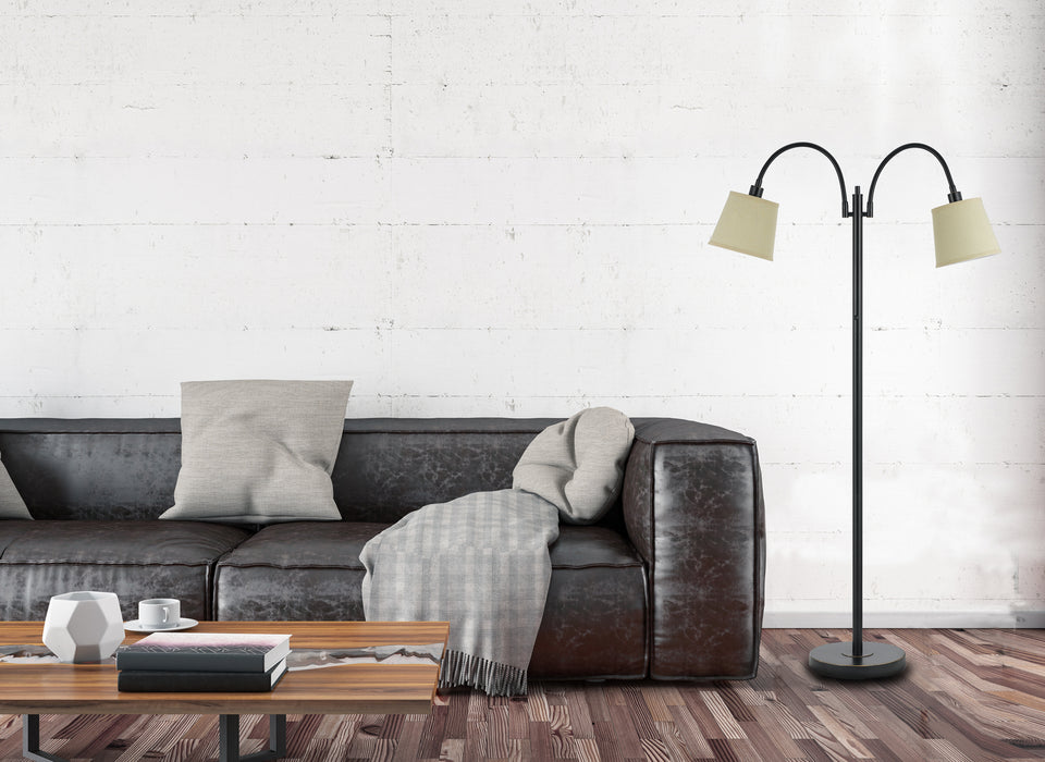 Cal Lighting BO-2444FL-DB Two Light Floor Lamp, Dark Bronze