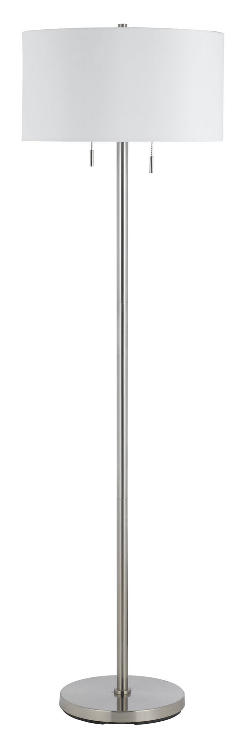 Cal Lighting BO-2450FL-BS Two Light Floor Lamp, Brushed Steel