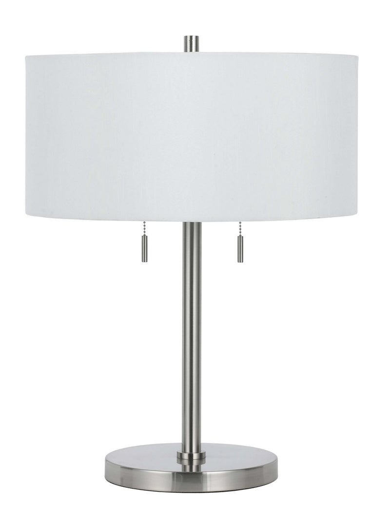 Cal Lighting BO-2450TB-BS Two Light Table Lamp, Brushed Steel