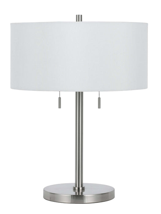 Cal Lighting BO-2450TB-BS Two Light Table Lamp, Brushed Steel