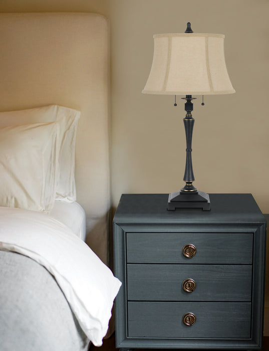 Cal Lighting BO-2443TB Two Light Table Lamp, Oil rubbed bronze