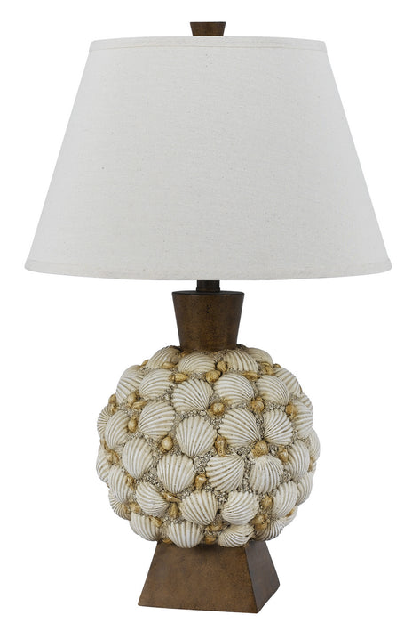 Cal Lighting BO-2614TB One Light Table Lamp, Shell