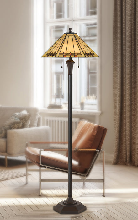 Cal Lighting BO-2676FL Two Light Floor Lamp, Matt Black