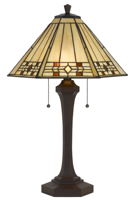 Cal Lighting BO-2676TB Two Light Table Lamp, Matt Black