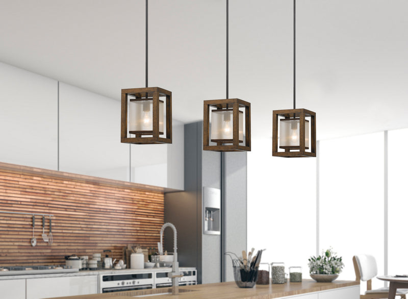Cal Lighting FX-3536/1P One Light Pendant, Dark Bronze