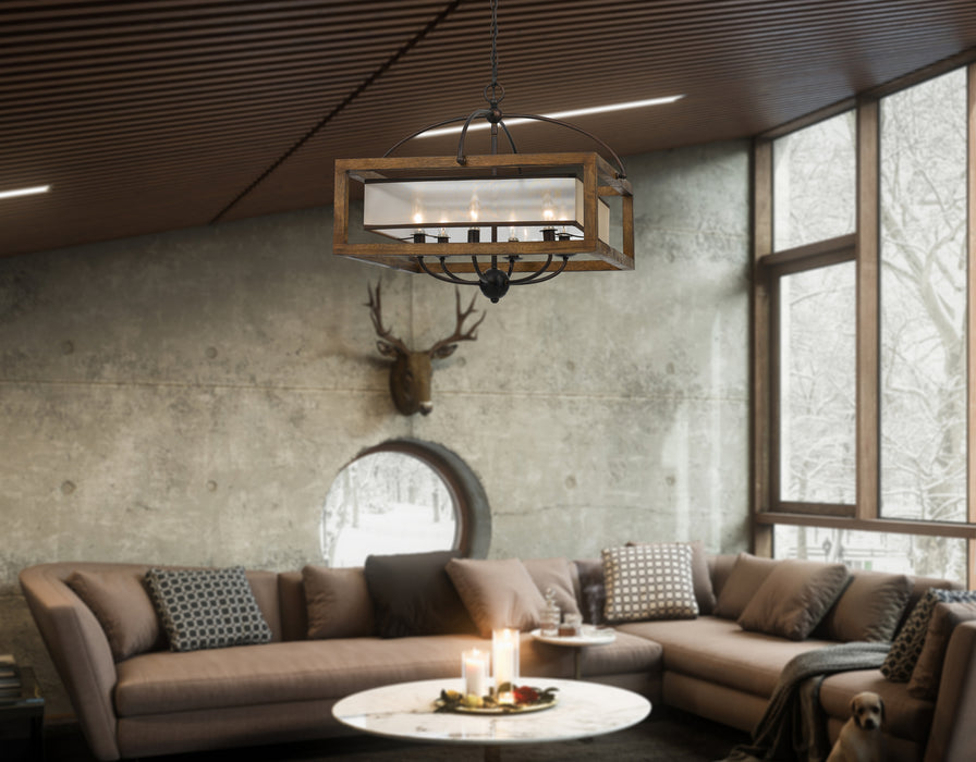 Cal Lighting FX-3536/6 Six Light Chandelier, Dark Bronze