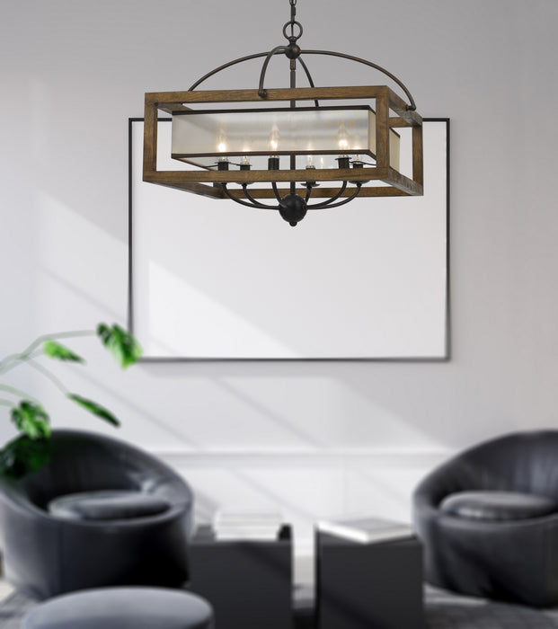 Cal Lighting FX-3536/6 Six Light Chandelier, Dark Bronze