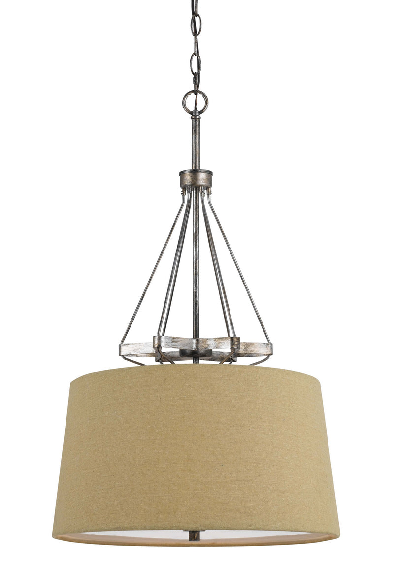Cal Lighting FX-3538/1P Three Light Pendant, Textured Steel