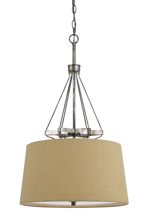 Cal Lighting FX-3538/1P Three Light Pendant, Textured Steel