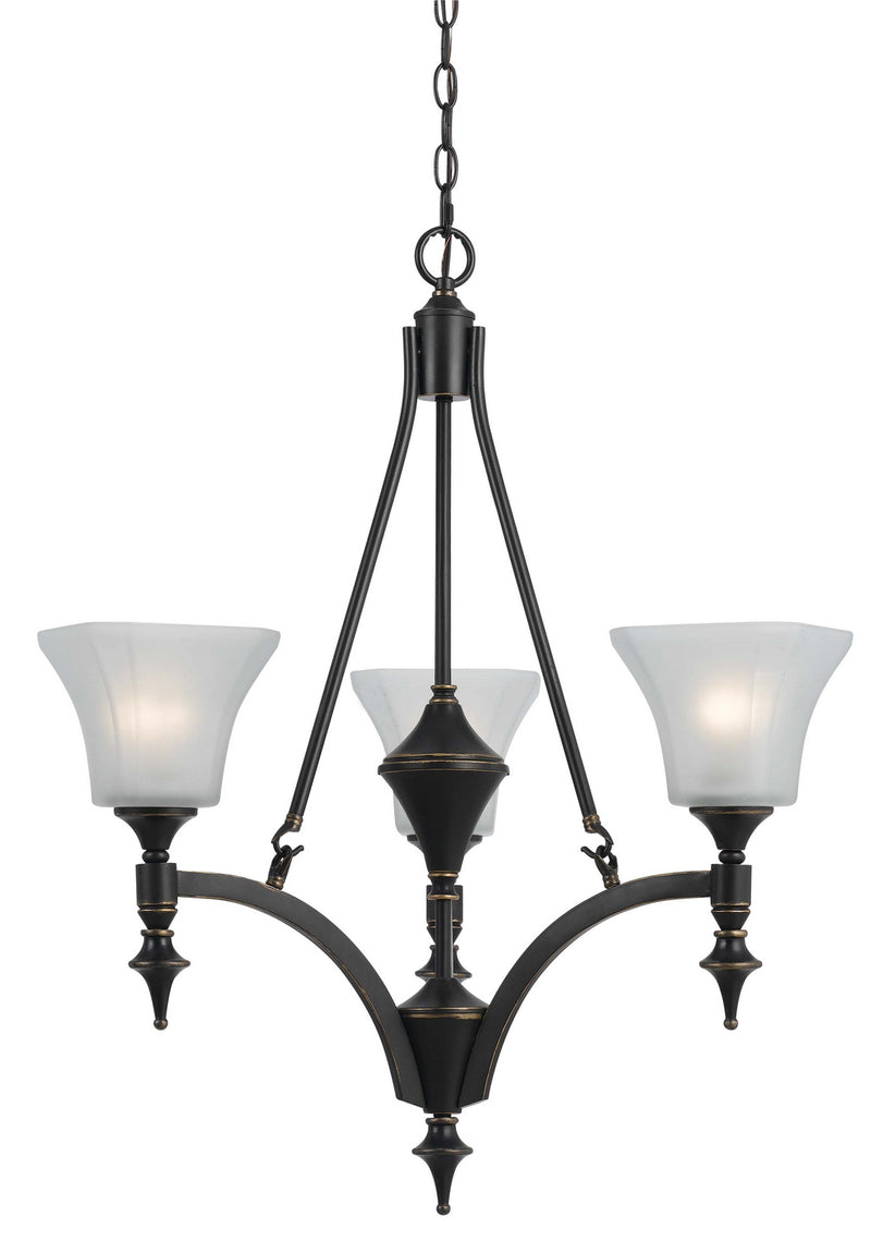 Cal Lighting FX-3541/1P Three Light Pendant, Dark Bronze