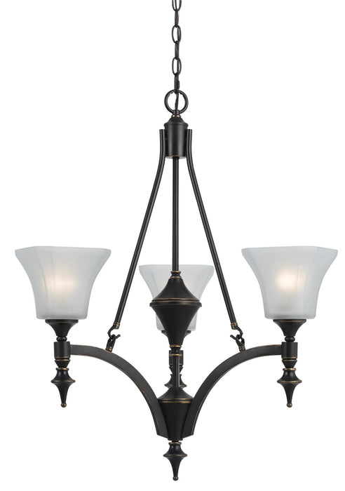 Cal Lighting FX-3541/1P Three Light Pendant, Dark Bronze