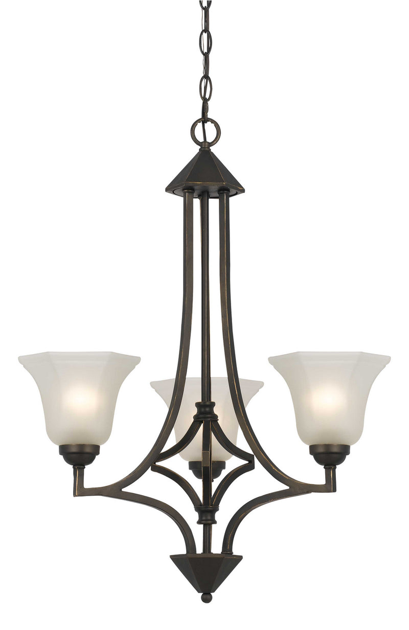 Cal Lighting FX-3551/3 Three Light Chandelier, Dark Bronze