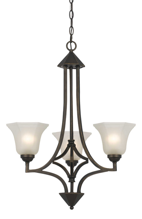Cal Lighting FX-3551/3 Three Light Chandelier, Dark Bronze