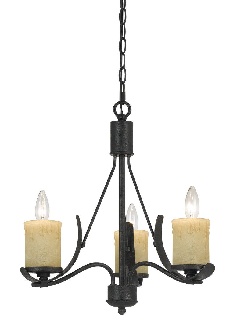 Cal Lighting FX-3561/3 Three Light Chandelier, Black Smith