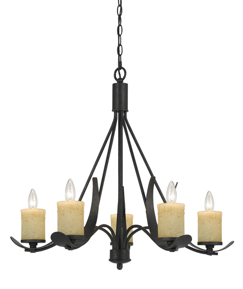 Cal Lighting FX-3561/5 Five Light Chandelier, Black Smith