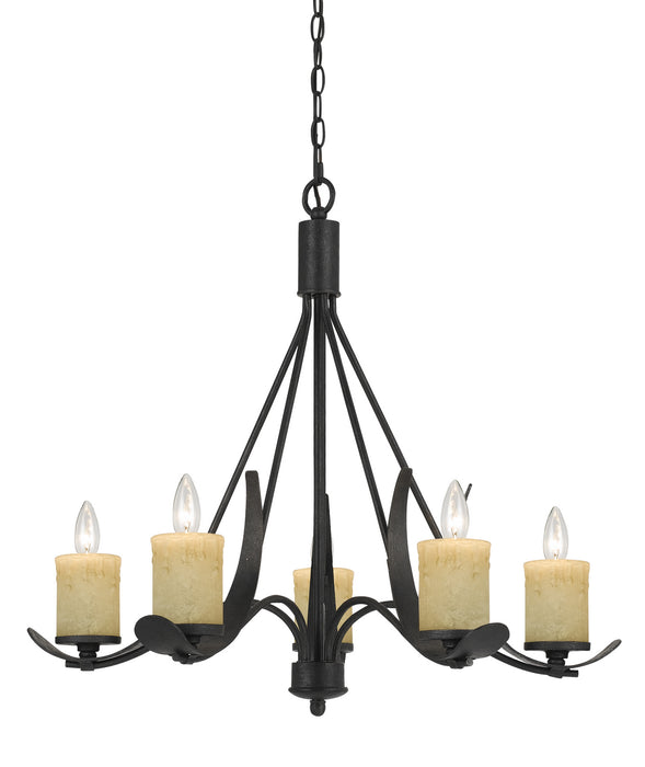 Cal Lighting FX-3561/5 Five Light Chandelier, Black Smith