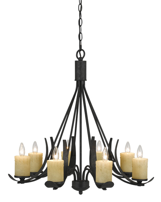 Cal Lighting FX-3561/8 Eight Light Chandelier, Black Smith