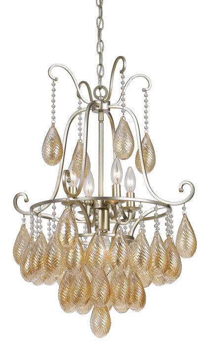 Cal Lighting FX-3591-5 Five Light Chandelier, Warm Silver