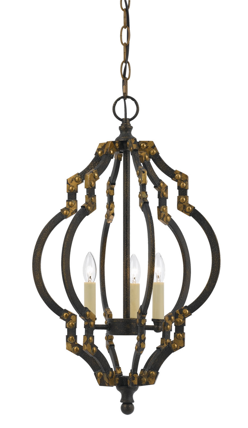 Cal Lighting FX-3593-3 Three Light Pendant, Irontiqued gold
