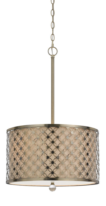 Cal Lighting FX-3596-1P Three Light Pendant, Antiqued Brass
