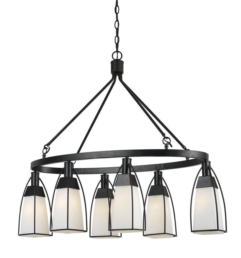 Cal Lighting FX-3612-6 Six Light Chandelier, Black