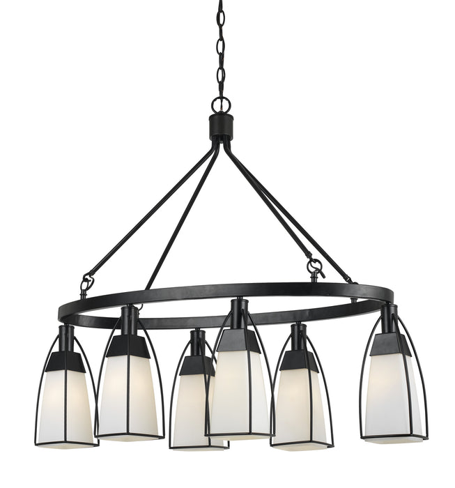 Cal Lighting FX-3612-6 Six Light Chandelier, Black