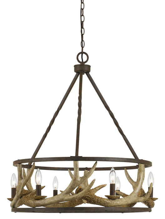 Cal Lighting FX-3618-6 Six Light Chandelier, Rust