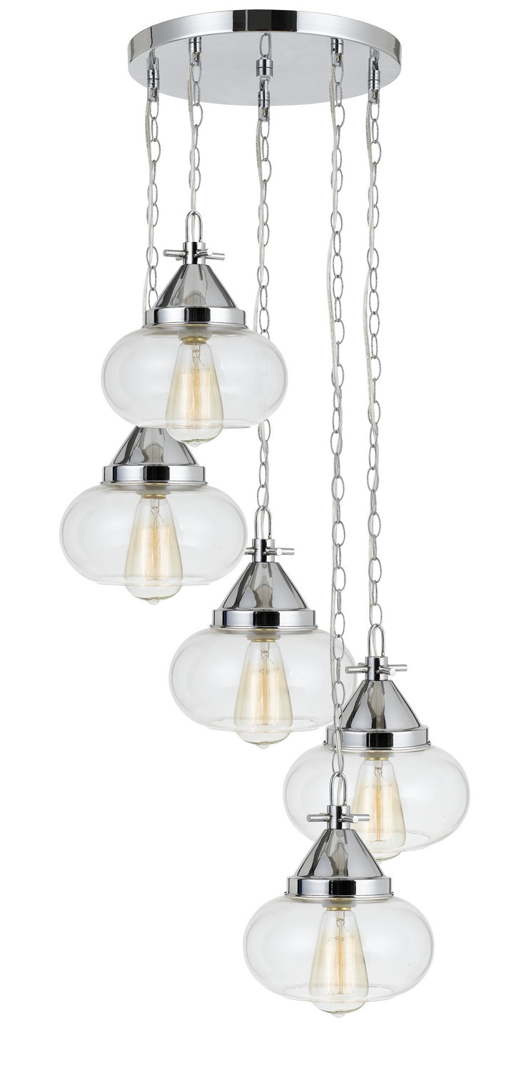 Cal Lighting FX-3624-5P Five Light Pendant, Chrome
