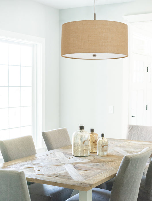 Cal Lighting FX-3627-1P Three Light Pendant, Burlap