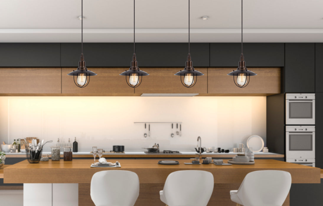 Cal Lighting UP-1113-6-RU One Light Pendant, Dark Bronze