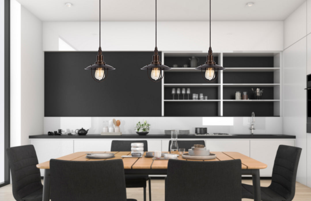 Cal Lighting UP-1113-6-RU One Light Pendant, Dark Bronze