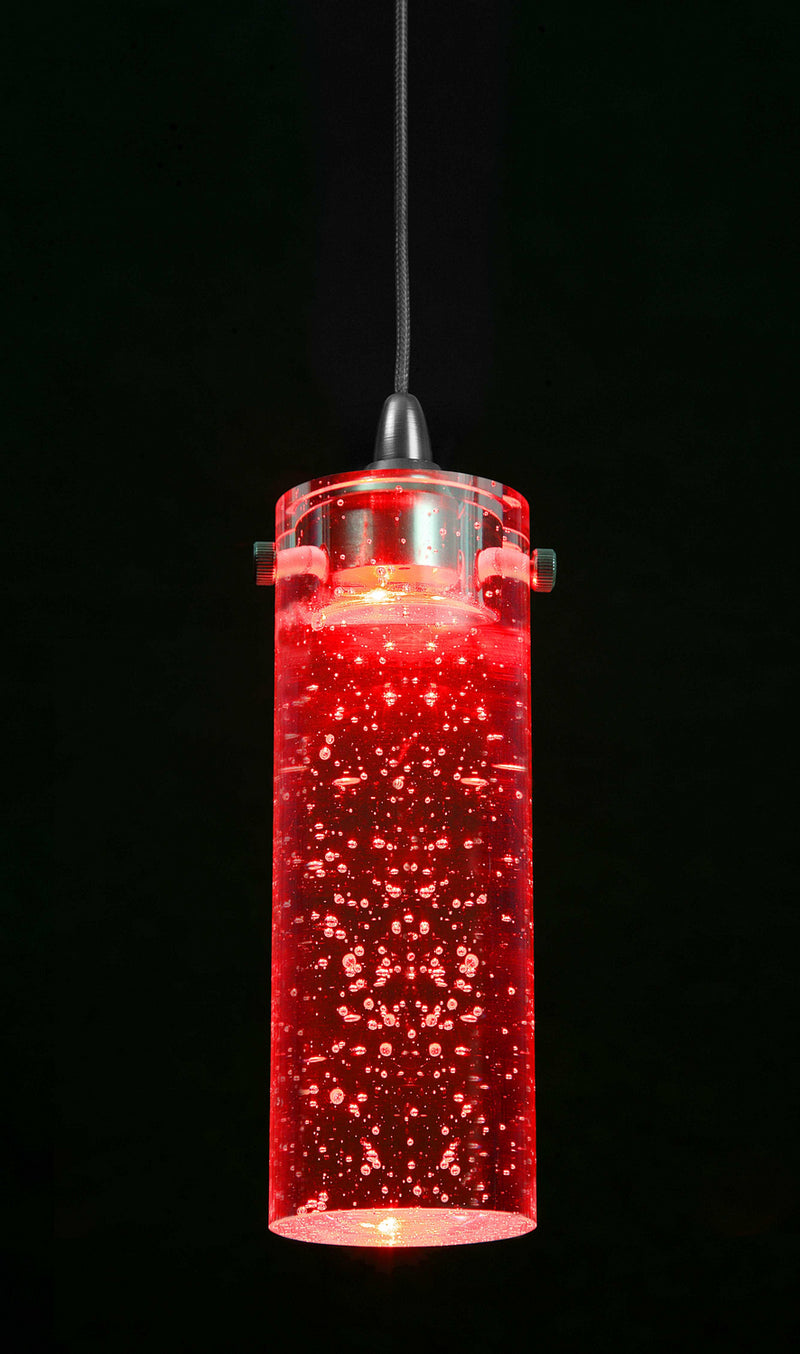 Cal Lighting UPL-714/6-BS/RD LED Pendant, Brushed Steel