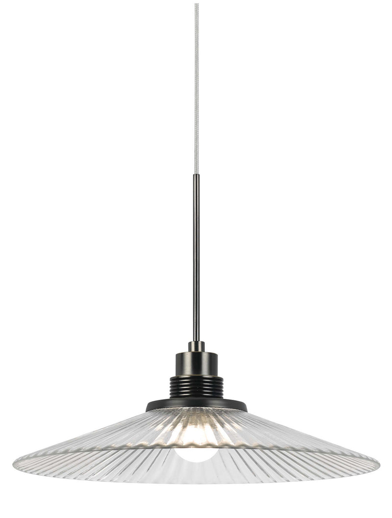 Cal Lighting UPL-715-CLR LED Pendant, Brushed Steel and Oil Rubbed Bronze