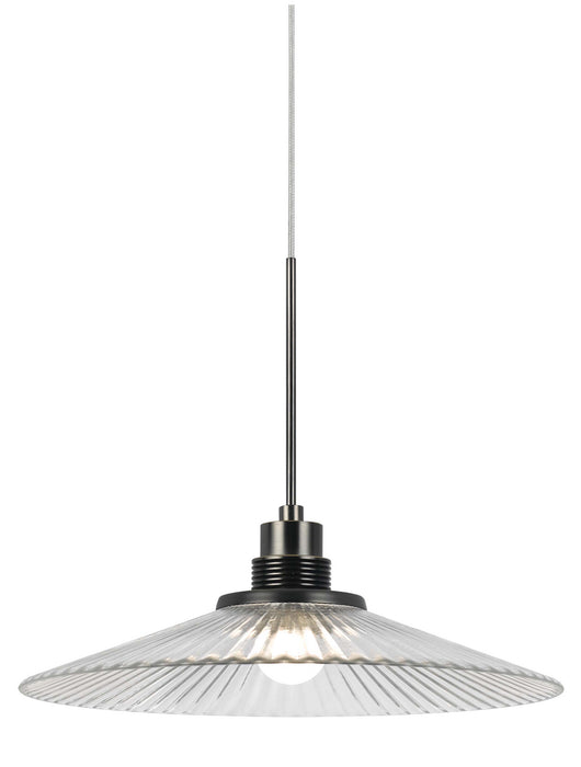 Cal Lighting UPL-715-CLR LED Pendant, Brushed Steel and Oil Rubbed Bronze
