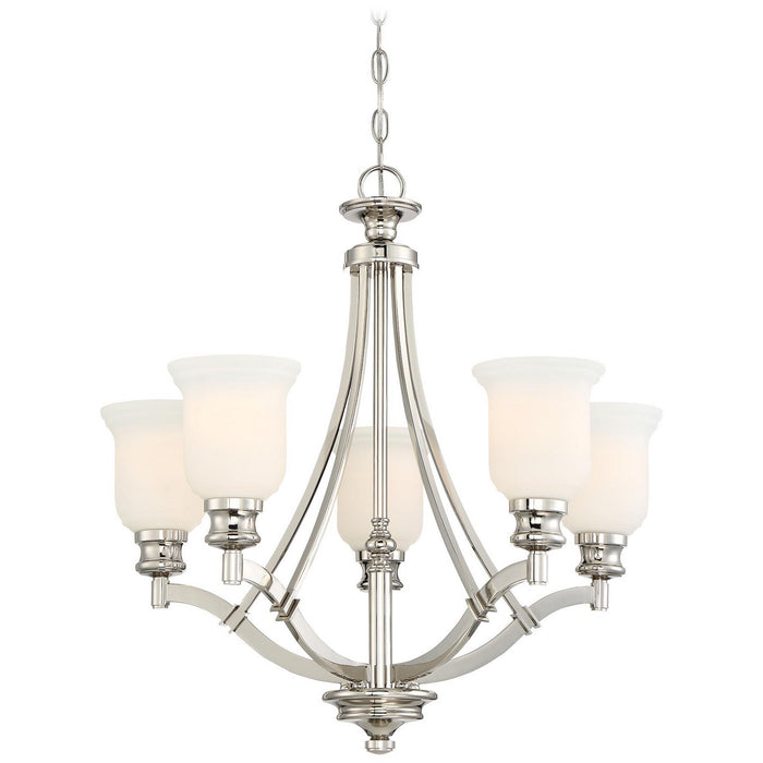 Minka-Lavery 3295-613 Five Light Chandelier, Polished Nickel