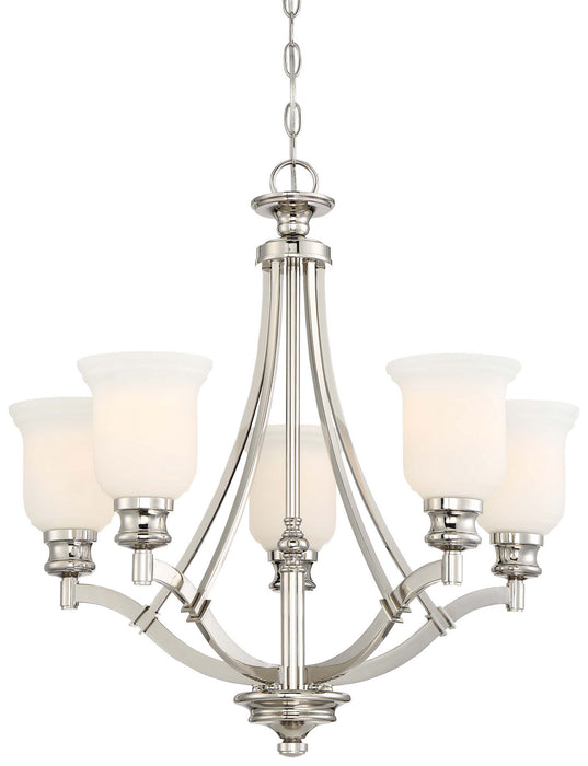 Minka-Lavery 3295-613 Five Light Chandelier, Polished Nickel