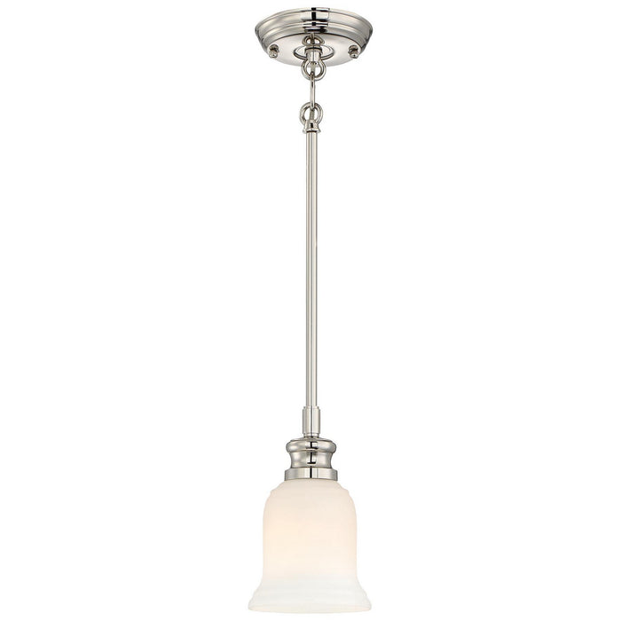 Minka-Lavery 3290-613 One Light Mini Pendant, Polished Nickel