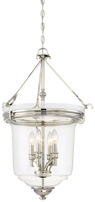 Minka-Lavery 3298-613 Four Light Pendant (Convertible To Semi-Flush), Polished Nickel