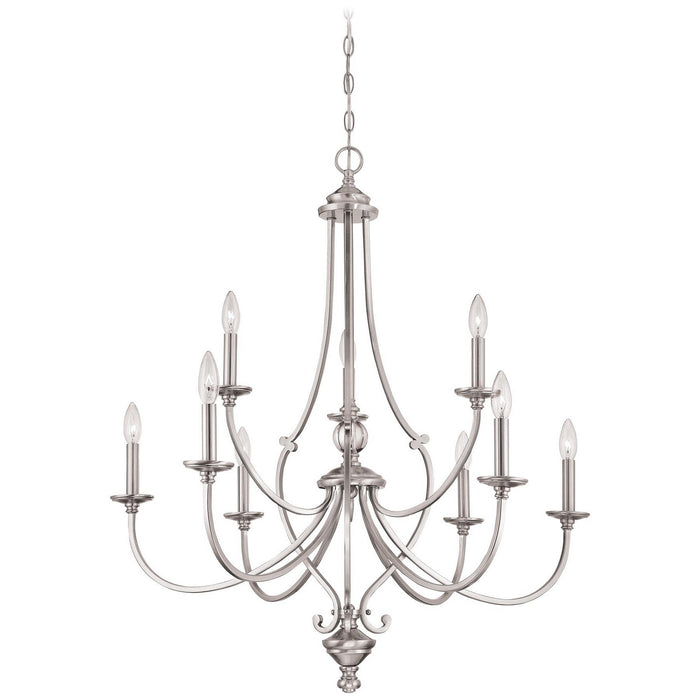 Minka-Lavery 3339-84 Nine Light Chandelier, Brushed Nickel