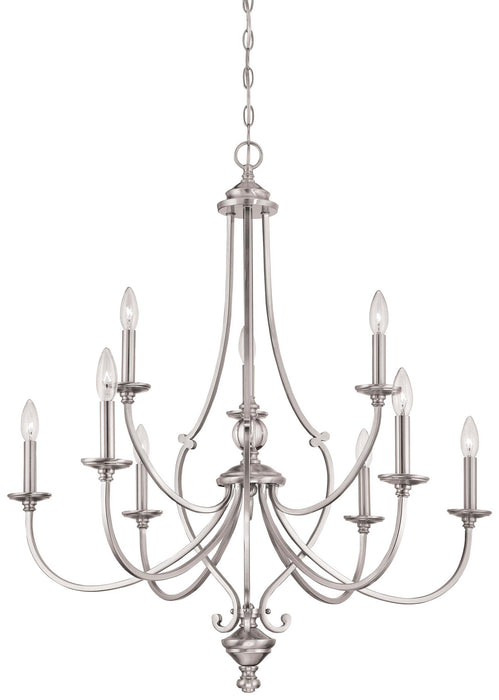 Minka-Lavery 3339-84 Nine Light Chandelier, Brushed Nickel