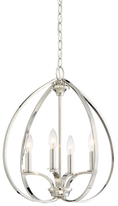 Minka-Lavery 4984-613 Four Light Pendant, Polished Nickel