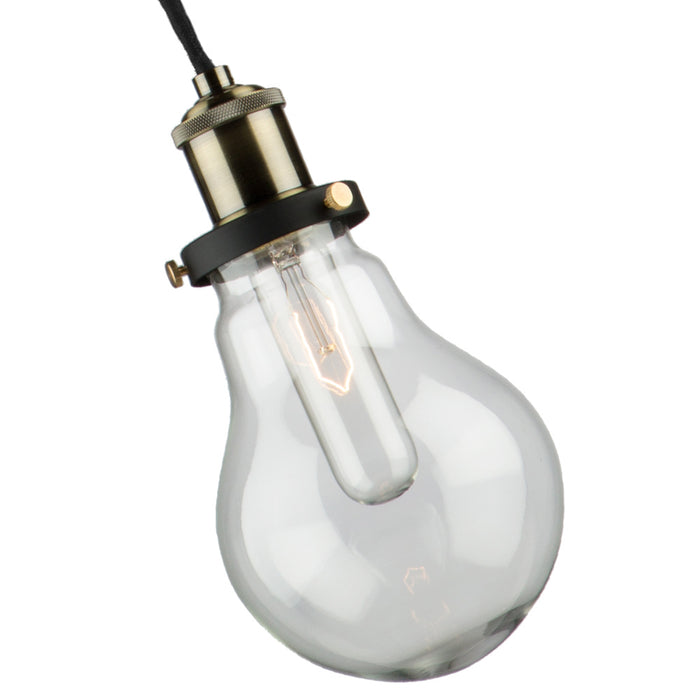 Artcraft AC10481 One Light Pendant, Matte Black & Vintage Brass